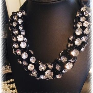 Black and Crystal  Necklace